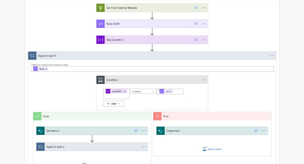 Power Automate Getting data from an external website