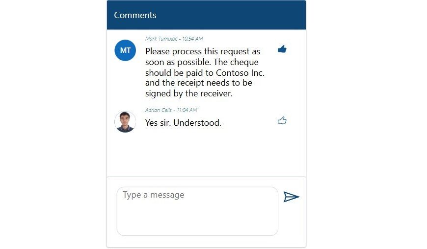 Power Apps comment section demo