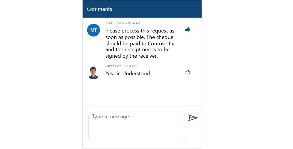 Power Apps comment section demo